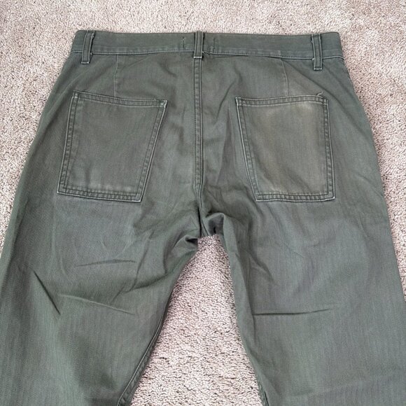 Taylor Stitch Pants Mens 33 Green Button Fly Classic Handmade in California Prep - Picture 10 of 10